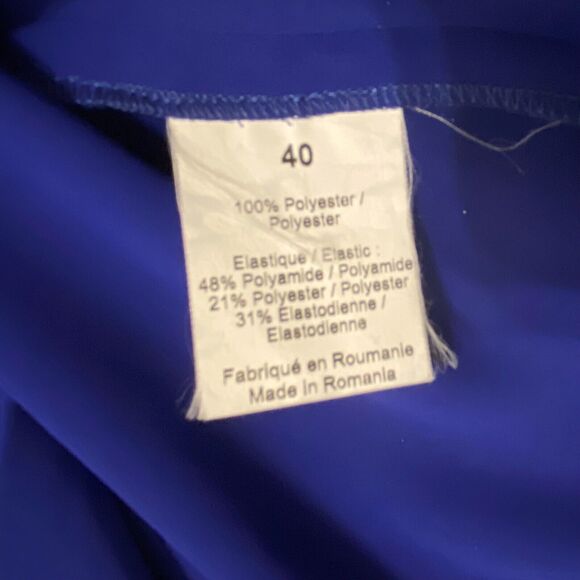 Sonia Rykiel Dress Knee Length M Cobalt Blue Cap Sleeve Open Back Cocktail - Picture 8 of 9